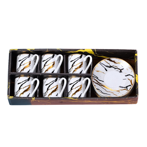 Set da Caffè e Tè in Porcellana dal <span class=keywords><strong>Design</strong></span> Moderno e Colorato con Logo Personalizzabile, Set Regalo da 6 Pezzi per il Tè del Pomeriggio - Product Image 1