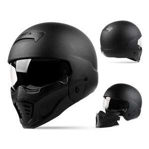 Casque de moto intégral rétro vintage Samurai Black Scorpion Warrior pour hommes, homologué DOT/3C - Product Image 1