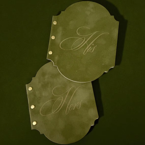 Carnet de Vœux de Mariage de Luxe Personnalisé en Coton Premium 300 g/m² avec 4 Pages Intérieures Vides et Couverture en Velours pour Lui et Elle - Product Image 1