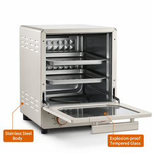 <span class=keywords><strong>Four</strong></span> électrique multifonction 15L, <span class=keywords><strong>mini</strong></span>-<span class=keywords><strong>four</strong></span> de cuisson 750W avec chauffage supérieur et inférieur, porte en verre trempé pour gâteaux, pizzas, toasts - Product Image 6
