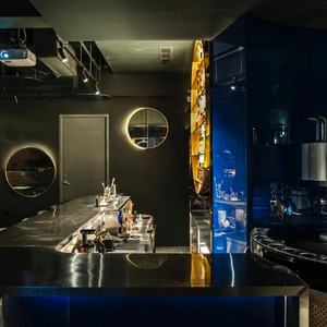 رف نبيذ أنيق وفاخر من الفولاذ المقاوم للصدأ بتصميم دائري جديد، خزانة بار متكاملة للاستخدام المنزلي أو في النوادي - Product Image 4