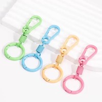 Porte-clés rétractable en alliage de zinc mignon avec anneau pour doigt | |   Mousqueton tendance et mignon DIY style respirant pour clés, sacs et activités de plein air