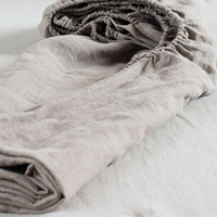 Drap-housse en lin naturel, draps de lit en lin, poches profondes, tailles Queen, King, Full, Double
