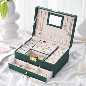 Rectangle Multi-Layer Drawer <b>Large</b> Capacity Earring Necklace Cosmetic Trinket <b>Jewelry</b> <b>Box</b> Customizable Materials FSC Certified - Product Image 3