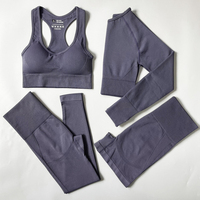 Penjualan laris Set Fitness Yoga tanpa kelim wanita pakaian olahraga setelan Yoga pakaian olahraga kebugaran Gym 2/3/4 potong