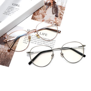 レトロラウンド眼鏡フレームカスタムロゴメガネ男性女性光学ブルーレイブロッキング眼鏡 - Product Image 3