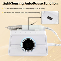 Nouvelle perceuse à ongles professionnelle 45000 tr/min avec capteur d'arrêt automatique intelligent et pédale, lime à ongles électrique pour salon de manucure