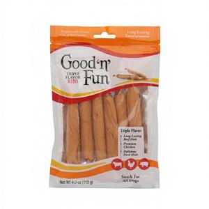 Friandises à mâcher pour chiens Good'n'Fun en bâtonnets de viande de poulet, épaissis et recouverts de croûtes, pour le nettoyage des dents, taille moyenne, snacks pour animaux de compagnie - Product Image 5