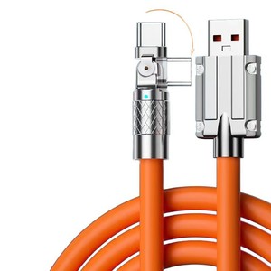 Cable de datos tipo C, cabezal recto giratorio de carga súper rápida de 120W para teléfonos Huawei, Android y Apple - Product Image 3