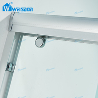 Weisdon Prix de gros Porte de douche coulissante en verre trempé Salle de douche en aluminium encadrée