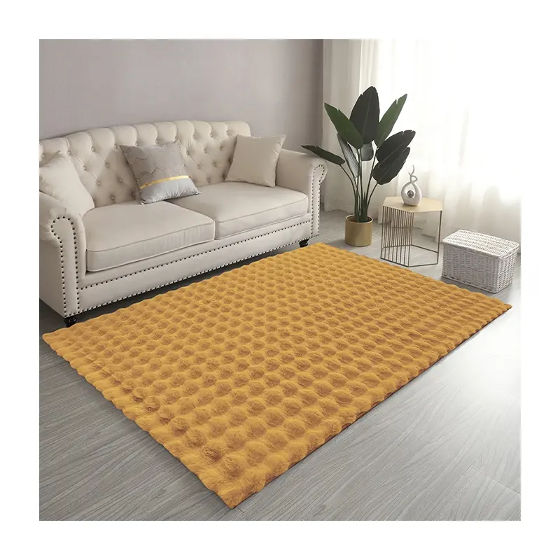 Popular Hot Selling Rabbit Fur 3d rug fluffy rugs carpet area rugs for living room tapis