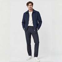 Blouson Bomber Homme Entièrement Zippé avec Poches, Col Rabattu, Manches Longues – Vêtement d'extérieur Décontracté et Habillé pour le Bureau et les Trajets Quotidien