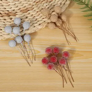 Kleine Frucht mit Stiels imulation Granatapfel frucht Beeren Künstliche Blume Rote Weihnachts kirsche Staubblatt Hochzeits dekoration