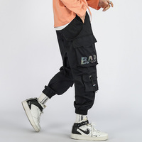Celana Jogger Kargo Pria 2026 Custom Packaging High Waist 100% Polyester Worsted Wide Leg, Celana Olahraga Musim Gugur Berat Sedang Gaya High Street