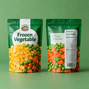 Bolsa de Plástico Transparente para Alimentos, con Acabado Mate Laminado e Impresión Personalizada, para Vegetales Congelados - Product Image 1