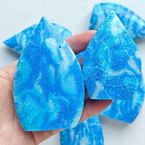 Ornement en forme de goutte d'eau en larimar artificiel de haute qualité, tendance mode, pierre de guérison en cristal sculpté, marque Crystalhola, vente en gros - Product Image 2