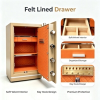 Caja Fuerte con Doble Acceso por Huella Dactilar, Teclado Digital, Llave de Emergencia, Cerradura Biométrica, Acero Laminado en Frío, Caja Fuerte de Seguridad para el Hogar y la Oficina