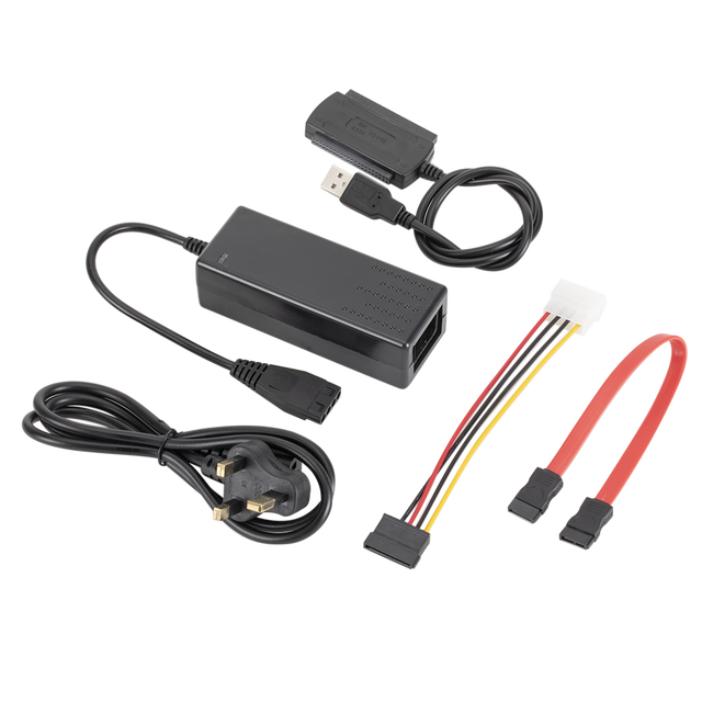 USB 2.0 IDE/SATA 3-in-1 Cable Power Supply ROHS Certified Tinned Copper Conductor Braid Shielding PVC Jacket in Stock