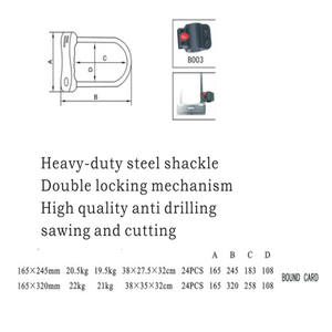 Câble en acier au carbone coloré en forme de <span class=keywords><strong>U</strong></span> rempli de Spray de poivre, 16mm de diamètre pour <span class=keywords><strong>Amazon</strong></span>, vente en gros d'usine - Product Image 2