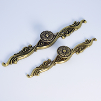 Poignée de porte dorée vintage de haute qualité à motif floral, tirette de tiroir d'armoire ornée, accessoires de quincaillerie de meubles haut de gamme, décor