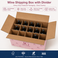 Boîte d'emballage de produit e-commerce en carton écologique recyclé avec séparateur, personnalisable avec logo imprimé, pour le transport de vin et de boissons