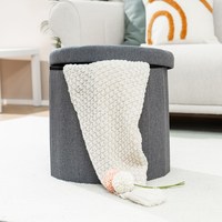 Tabouret de chaise pouf de rangement pliant rond personnalisé Bailey pour salon chambre