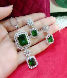 Boucles d'oreilles pendantes américaines élégantes Boucles d'oreilles en pierre Boucles d'oreilles en argent à la mode Bijoux indiens légers et respectueux de la peau - Product Image 5