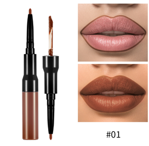 ลิปสติกเนื้อแมท15สีแบบ2 In 1,ลิปแมทแบบกันน้ำหัวคู่สวย - Product Image 4