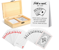 Ensemble de 57 cartes de jeu personnalisées pour livre d'or de mariage avec boîte en bois – Alternative classique au livre d'or de mariage blanc