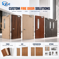 Golden Oak Timber Fire Door UL 10C 90 Min for Luxury Hotel Room with UL Listed Hinge Heavy Duty Closer Fire Rated Wooden Door