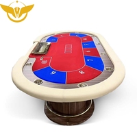 YH disesuaikan taplak meja Soild kayu Oval 10 pemain Digital Cina kasino Retro merah Texas meja Poker