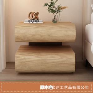 Custom-made wooden bedside table, Chinese style floating bedside table, solid wood minimalist home bedroom <b>small</b> storage <b>cabinet</b> - Product Image 4