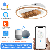 Ventilateur de plafond LED créatif minimaliste doré, sans pales, encastré, avec télécommande intelligente pour chambre à coucher