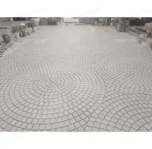 Shihui Op Maat Gemaakt Graniet G603 Ronde Cirkelvormige Bestrating Patroon Terug Gaas Patio Straatstenen
