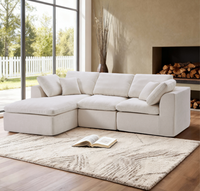 Canapé d'angle moderne trois places en tissu rembourré avec rembourrage en mousse, confortable et durable pour hôtel, appartement, villa