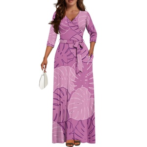 Producto de tendencia personalizado Estilo Hawaiano estampado de aves marinas para mujer vestidos <span class=keywords><strong>maxi</strong></span> de talla grande elegantes vestidos casuales para mujer imprimir a pedido - Product Image 5