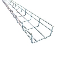 Plateau à câbles en treillis métallique électrogalvanisé personnalisable avec supports de montage et accessoires de fixation, panier à câbles en acier galvanisé