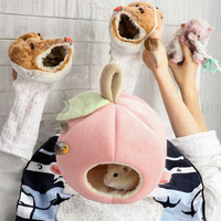 Nouveau hamac-couette suspendu en peluche en forme de pêche pour petits animaux, idéal pour hamsters, lapins et cochons d'Inde dans la cage