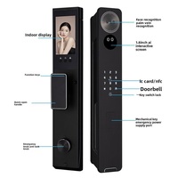 Serrure Intelligente Automatique pour Porte d'Entrée avec Reconnaissance Faciale, Déverrouillage par Veine de la Paume et Application Tuya pour Porte en Bois |   Alliage d'aluminium |   Wi-Fi |   Compatible