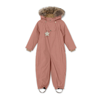 Offre Spéciale enfants vêtements garçons filles doux imperméable combinaison avec enfants chaud col de fourrure couleur unie avec impression épaisse combinaison