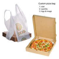 Sacs en papier jetables écologiques personnalisés avec logo et quantité, pour boîtes à pizza, gâteaux, livraison de repas à emporter, sacs à fermeture latérale