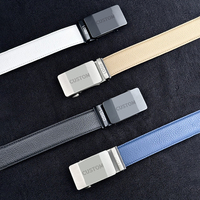 Ceinture de golf décontractée personnalisée avec logo pour hommes, avec boucle à verrouillage automatique en alliage, en cuir véritable et synthétique, imperméable et respirante, ceinture de sport