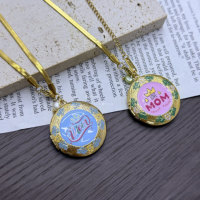 Collier en acier inoxydable étanche et anti-ternissement avec perle naturelle d'eau douce colorée, pendentif ouvrable à thème de Noël et chaîne réglable