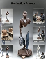 Sculpture d'art abstrait moderne et traditionnelle en bronze coulé, artisanale, tailles personnalisées, figurines pour jardins extérieurs, parcs, centres commerciaux