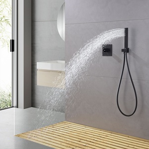 Pre-embedded Concealed Light Luxury Electroplated Copper Wall Mount Shower <b>Set</b> Rain <b>Spray</b> Hotel Guesthouse FL-20211 - Product Image 3
