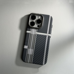 เคสโทรศัพท์แม่เหล็กพร้อมกรอบกล้องโลหะ รองรับการชาร์จไร้สาย เคสโทรศัพท์ลายคาร์บอนไฟเบอร์ สำหรับ <span class=keywords><strong>iPhone</strong></span> 17 Pro Max 16 15 - Product Image 5