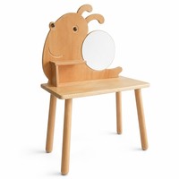 Table escargot en bois Chuangjin 94 cm, bureau d'activités Montessori avec miroir et étagère pour maternelle et crèche, vente en gros