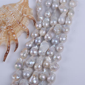 R.GEM. Dây ngọc trai nước ngọt tự nhiên màu trắng độc đáo, kích thước 13-17mm, hình tròn gần như hoàn toàn, loại Keshi - Product Image 3