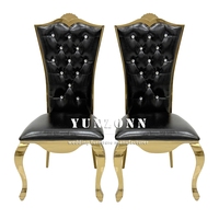Chaises de banquet de réception en acier inoxydable, design royal, mobilier de mariage, chaise VIP à dossier haut pour hôtel
