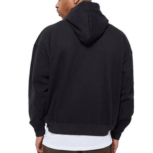 Sudadera con Capucha Unisex Negra de Invierno, Oversize, de Forro Polar, 400GSM, Algodón Grueso, Estilo Urbano, Bordada y Personalizada - Product Image 2